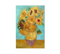 BKNSLJH Vase with Twelve Sunflowers - Vincent Van Gogh Vintage Print, Poster Reproduction Canvas Poster Wall Art Decor Print Picture Paintings Decoration 20x30inch(50x75cm)