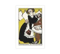 BKNSLJH Viennese Café In The Little Café - Moriz Jung Classic Art, Reproduction Print Canvas Poster Wall Art Decor Print Picture Paintings Decoration 20x30inch(50x75cm)