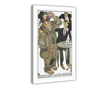 BKNSLJH Viennese Café on The Terrace - Moriz Jung Classic Art, Reproduction Print Canvas Poster Wall Art Decor Print Picture Paintings Decoration 20x30inch(50x75cm)