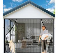 BKPH Magnetic Fly Insect Screen Door, Magnetic Bug Mesh Curtain, Anti Mosquito Polyester Mesh Screen Door, Double Door Screen Curtain for Patio Door Keep Fly Bug Out, Black-b, 210x200cm