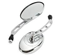 BKQCVY Chrome Oval Motorcycle Rearview Mirrors For For D&avidson Electra Glide Ultra Classic Road King FLHR Touring XL1200