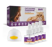 BKRMART Cat Calming Diffuser 5 in 1 Pheromones Cat Calming Diffuser Pheromone Premium Calm Diffusers for All Cats Relieve Anxiety Fermon 48ml Bottle Refill Kit Pet Feline Stop Fighting Calm Relaxing