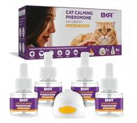 BKRMART Cat Calming Diffuser 5 in 1 Pheromones Cat Calming Diffuser Pheromone Premium Calm Diffusers for All Cats Relieve Anxiety Fermon 48ml Bottle Refill Kit Pet Feline Stop Fighting Calm Relaxing