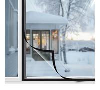 BKSAI Upgrade Window Insulation Film Kit, Thicker Transparent Thermal Film for Winter with Strong Adhesive and Cold-Resistant Hook & Loop to Keep Draught and Cold Out, Weatherproofing 1.7x1.5m