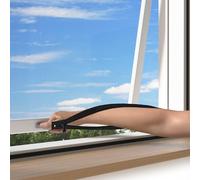 BKSAI Window Fly Screen with Double Zip Opening, Easy to Open & Close Window, Tear-Resistant Fiberglass Mosquito Window Net, Cuttable, Self-Adhesive Window Screen Mesh