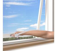 BKSAI Window Fly Screen with Double Zip Opening, Easy to Open & Close Window, Tear-Resistant Fiberglass Mosquito Window Net, Cuttable, Self-Adhesive Window Screen Mesh