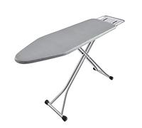 BKTD Ironing Board With Heat Resistant Cover and Steam Iron Rest - Non-Slip Foldable Stand, Heavy Sturdy Metal Frame Legs (13 * 34 * 53 Inches) Silver Gray