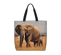 BKTRAVERPT Cute African Elephant Tote Bags – Reusable Shopping Bag Handbags For Women, Large Capacity, Durability Lightweight, Casual Shoulder Bag For Everyday Use