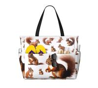 Bktraverpt Cute Squirrel Large Beach Tote Bag For Women - Waterproof Pool Bag, Fashion Personalized Foldable Handbag, Travel Bag For Vacation And Gym