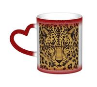 BKTRAVERPT Cute Yellow Leopard Print Coffee Mugs – Color Changing Heat Sensitive Ceramic Mug in The Sky, 11 Oz Ceramic Coffee Tea Cup, Personalized Mug, Best in The Home Kitchen and Office
