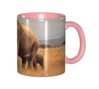 BKTRAVERPT Funny African Elephant Coffee Mug - 11oz Two Tone Color Ceramic Cup with 3D Pattern | Cute Gifts for Men, Women, Office, Work