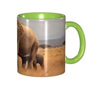 BKTRAVERPT Funny African Elephant Coffee Mug - 11oz Two Tone Color Ceramic Cup with 3D Pattern | Cute Gifts for Men, Women, Office, Work
