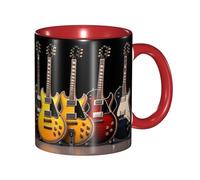 BKTRAVERPT Funny Electric Guitar Coffee Mug - 11oz Two Tone Color Ceramic Cup with 3D Pattern | Cute Gifts for Men, Women, Office, Work