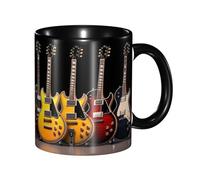 BKTRAVERPT Funny Electric Guitar Coffee Mug - 11oz Two Tone Color Ceramic Cup with 3D Pattern | Cute Gifts for Men, Women, Office, Work