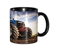 BKTRAVERPT Funny Farm Tractor Coffee Mug - 11oz Two Tone Color Ceramic Cup with 3D Pattern | Cute Gifts for Men, Women, Office, Work