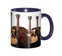 BKTRAVERPT Funny Guitar Coffee Mug - 11oz Two Tone Color Ceramic Cup with 3D Pattern | Cute Gifts for Men, Women, Office, Work
