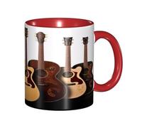 BKTRAVERPT Funny Guitar Coffee Mug - 11oz Two Tone Color Ceramic Cup with 3D Pattern | Cute Gifts for Men, Women, Office, Work