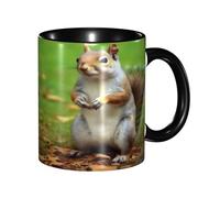 BKTRAVERPT Funny Squirrel Coffee Mug - 11oz Two Tone Color Ceramic Cup with 3D Pattern | Cute Gifts for Men, Women, Office, Work