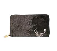 BKTRAVERPT Long Leather Wallet Purse Free Whitetail Deer with Zipper - Stylish Credit Card Organizer, Clutch Bag for Women & Men, Phone Wallet