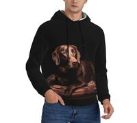 BKTRAVERPT Men'S Pullover Sweatshirt Brown Labrador Print Hoodies 3d Casual Long Sleeve Hoodie Hooded Sweatshirts With Big Pockets For Teen Men