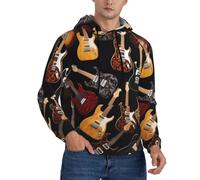 BKTRAVERPT Men'S Pullover Sweatshirt Guitars Print Hoodies 3d Casual Long Sleeve Hoodie Hooded Sweatshirts With Big Pockets For Teen Men