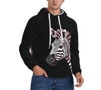 BKTRAVERPT Men'S Warm Fleece Lined Hoodies Sweatshirts Winter Hooded Thermal Pullover With Pockets Casual Long Sleeve Drawstring Hoodie - Zebra