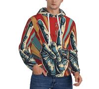 BKTRAVERPT Men'S Warm Fleece Lined Hoodies Sweatshirts Winter Hooded Thermal Pullover With Pockets Casual Long Sleeve Drawstring Hoodie - Rock And Roll