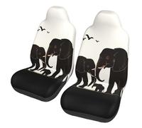 BKTRAVERPT Old Elephant And Young Elephant Car Seat Covers Front, Universal Set Of 2 Car Seat Protectors, Soft & Comfortable Auto Accessories Fit Most Cars, Suv, Trucks