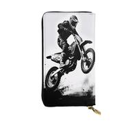 BKTRAVERPT Rider Racing Car Stylish Long Wallet with Zipper, Leather Wallet Coin Purse Clutch Bag Credit Card Organizer for Women, 3D Printed Pattern Leather Phone Wallet for Women & Men