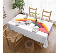 BKTRAVERPT Tablecloth For Rectangular Tables Small Rainbow Printed Table Cloths 54 X 72 Inch Waterproof Oil-Proof,Washable Table Cloth Cover For Kitchen Dinning Room Tabletop Decoration 137x183cm
