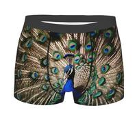 BKTRAVERPT The Peacock - Men'S Boxer Briefs - Comfort Fit Boxer Trunks With Soft Fabric, Stretch, And Breathability - Novelty Underwear For Men