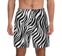 BKTRAVERPT Zebra Mens Swimming Shorts Swim Trunks Quick Dry Swim Shorts Boxer Brief, Men Beach Shorts Surfing Shorts with Compression Liner and Pockets White