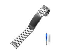 BKUANE 18mm 20mm 22mm Watch Accessories Stainless Steel Strap for Omega 007 Seamaster Planet Ocean 300m Sports watchband Bracelet belt(5Beads-Silvery,20mm)