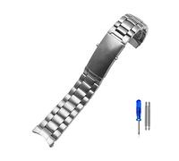 BKUANE 18mm 20mm 22mm Watch Accessories Stainless Steel Strap for Omega 007 Seamaster Planet Ocean 300m Sports watchband Bracelet belt(3Beads-Silvery,22mm)