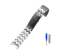 BKUANE 18mm 20mm 22mm Watch Accessories Stainless Steel Strap for Omega 007 Seamaster Planet Ocean 300m Sports watchband Bracelet belt(9Beads-Silvery,22mm)