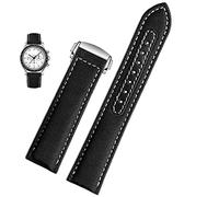 BKUANE 19mm 20mm Canvas Watch Strap For Omega New Seamaster 300 Speedmaster AT150 Leather Nylon Watch Band Men Accessories Blue Black(Black white steel,20mm)