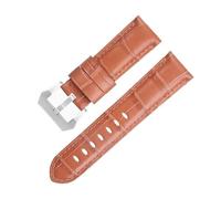 BKUANE 20mm 22mm 24mm Soft Cowhide Genuine Bamboo Leather Watchband for Panerai Strap For PAM441/438 Series Belt Accessories(Brown,20mm)