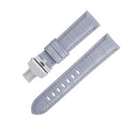 BKUANE 20mm 22mm 24mm Soft Cowhide Genuine Bamboo Leather Watchband for Panerai Strap For PAM441/438 Series Belt Accessories(Gray,20mm)