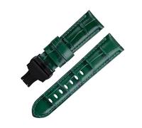 BKUANE 20mm 22mm 24mm Soft Cowhide Genuine Bamboo Leather Watchband for Panerai Strap For PAM441/438 Series Belt Accessories(Green 4,20mm)