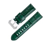 BKUANE 20mm 22mm 24mm Soft Cowhide Genuine Bamboo Leather Watchband for Panerai Strap For PAM441/438 Series Belt Accessories(Green,22mm)