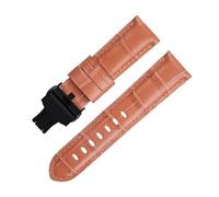 BKUANE 20mm 22mm 24mm Soft Cowhide Genuine Bamboo Leather Watchband for Panerai Strap For PAM441/438 Series Belt Accessories(Brown 4,22mm)