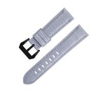BKUANE 20mm 22mm 24mm Soft Cowhide Genuine Bamboo Leather Watchband for Panerai Strap For PAM441/438 Series Belt Accessories(Gray 3,22mm)