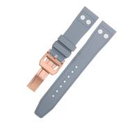 BKUANE 21mm Nature Fluororubber FKM Rubber With Rivet Watchband For IWC Big Pilot Mark Portugieser Soft Wristband(Gray4,21MM)