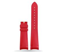 BKUANE 22mm Natural Rubber Silione watch band Special for Tudor Black Bay GMT Curved End Pin/Folding buckle Black Red greenWrist Strap(Red)