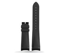 BKUANE 22mm Natural Rubber Silione watch band Special for Tudor Black Bay GMT Curved End Pin/Folding buckle Black Red greenWrist Strap(Black)