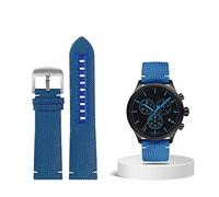 BKUANE 22mm Nylon Waterproof Watchband for Mido M026.629/430 Ocean Star M042.430 Replacement Bracelet Band Men's Accessories(Royal blue silver)