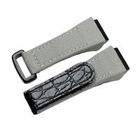 BKUANE 25mm Men Nylon Fabric With Leather Watchband For Richard Watch Mille Strap Band Bracelet Buckle For Spring Bar Version(Gray)