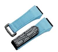 BKUANE 25mm Men Nylon Fabric With Leather Watchband For Richard Watch Mille Strap Band Bracelet Buckle For Spring Bar Version(Blue)