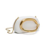 BKUANE Box Bag Metal Details Crossbody Pu Leather Clutch Shoulder Luxury Brand Handbags Women's Handbag Ladies Female Evening Purse Red(White)