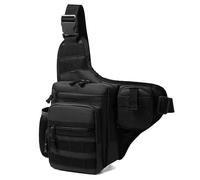 BKUANE Camping Climbing Bag Chest Pouch for Men Cycling Hiking Travel Outdoor Sport Tactical Crossbody Molle Fishing Waist Fanny Pack(Black)